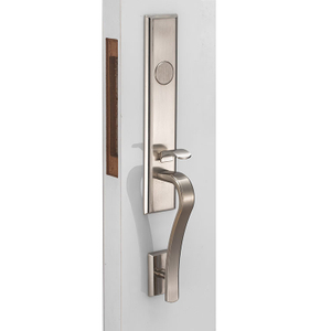 Satin Nickel Aleación de zinc Abarca a prueba de fuego Puerta de madera Certificado de puerta exterior Cerradura de puerta con bloqueo ficticio