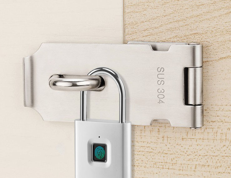 Wide Utiliza un desbloqueo de huellas digitales sin llave Desbloqueo biométrico Smart Bloqueo resistente al agua a prueba de agua USB Cerradura eléctrica recargable
