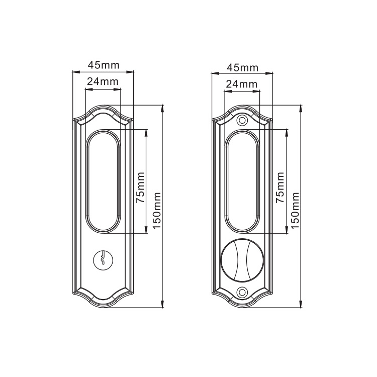 Estilo asiático oculto de la puerta de madera de la puerta de madera de la puerta deslizante gancho