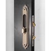 Puerta corredera de madera con llave para baño.
