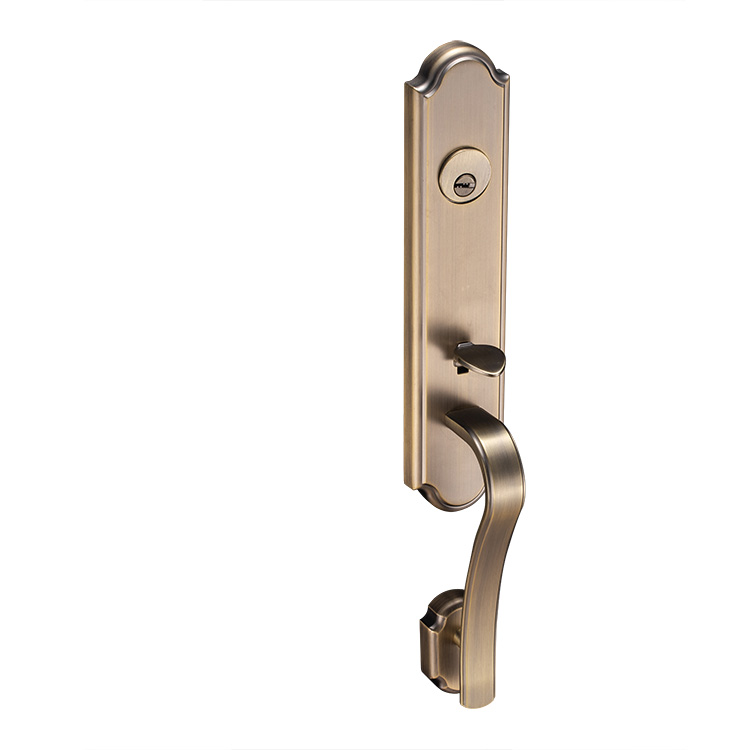 Juego de manija de puerta de cerradura de embutir interior de seguridad de privacidad de entrada de latón para puerta de madera