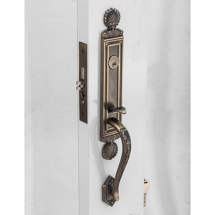Cerradura de puerta tubular con llave de metal de placa de puerta de entrada de aleación de zinc DAC